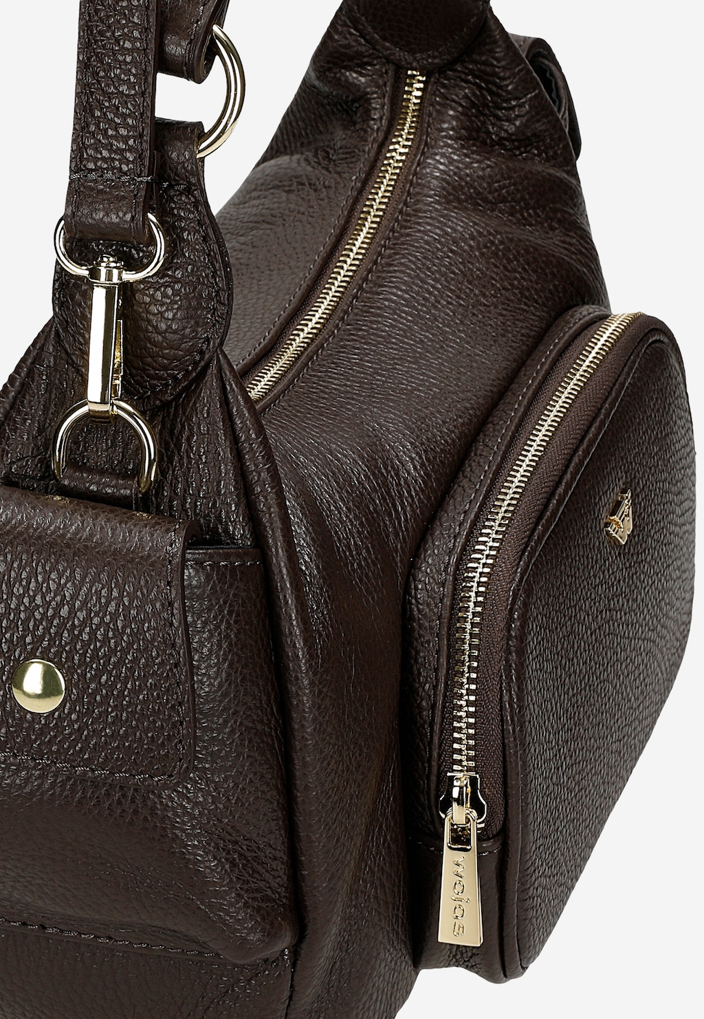Tmavohnedá kožená dámska kabelka 80458-52 Widok 8