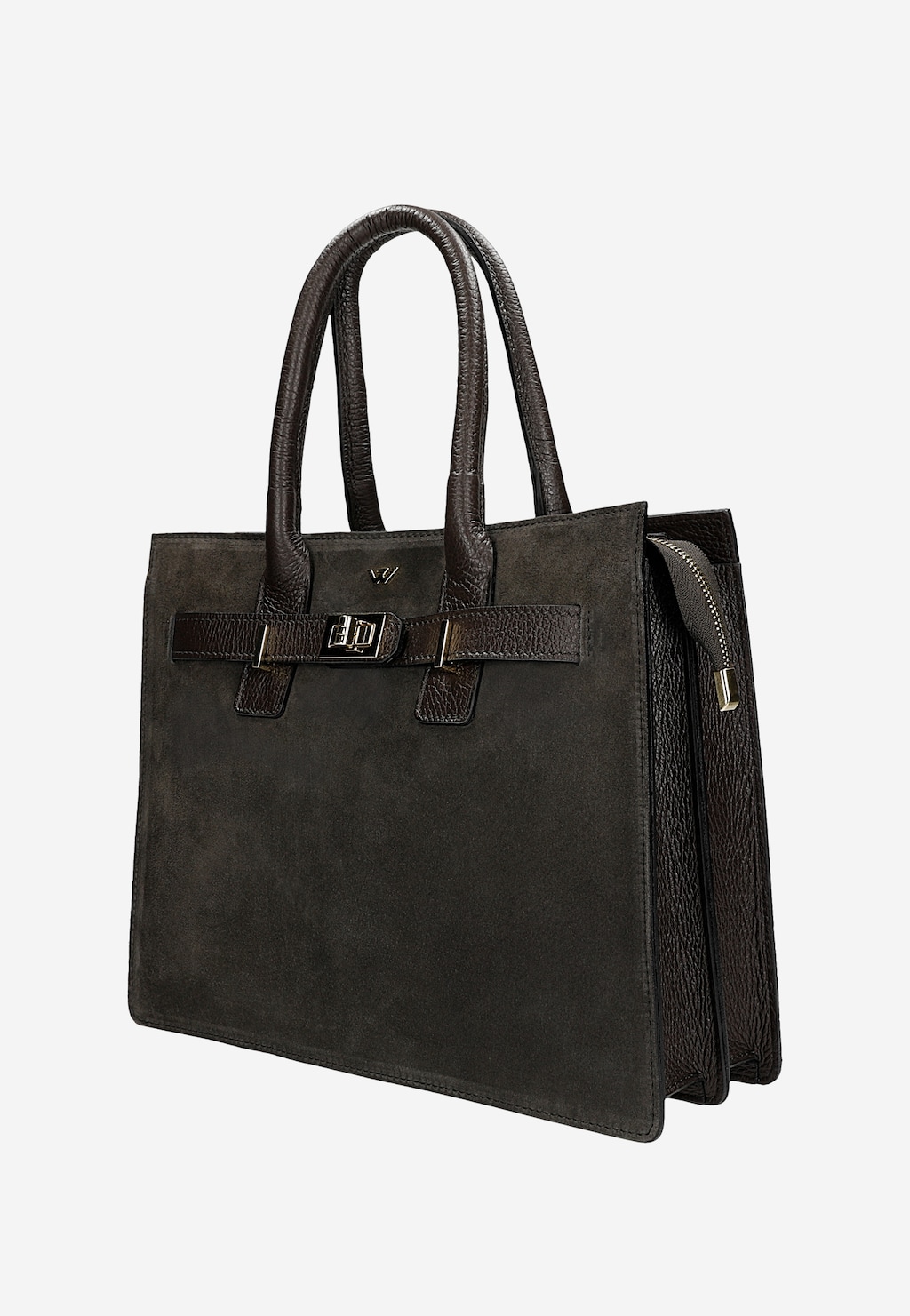 Tmavohnedá dámska kabelka z kombinovaných kôž 80449-72 Widok 3