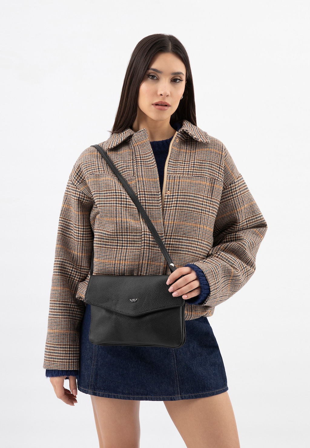 Malá čierna dámska kabelka z lícnej kože 80412-51 Widok 1