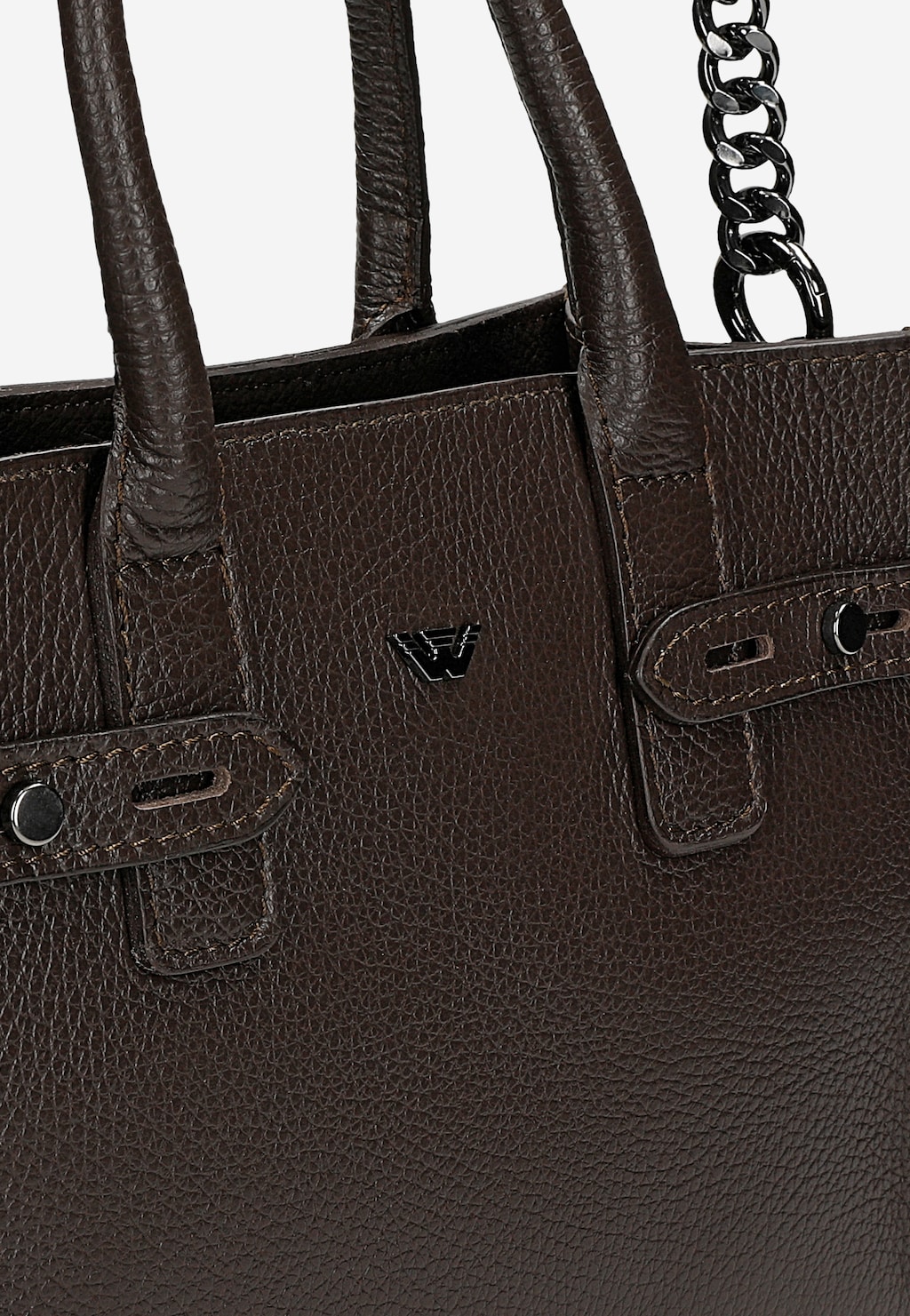 Hnedá čokoládová kožená kabelka 80405-52 Widok 8