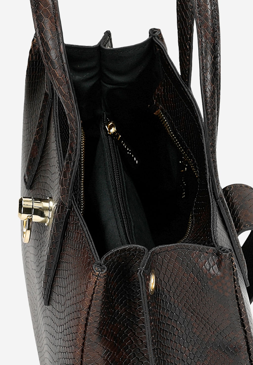 Brązowy czekoladowy kuferek damski ze skóry 80404-53 Widok 6