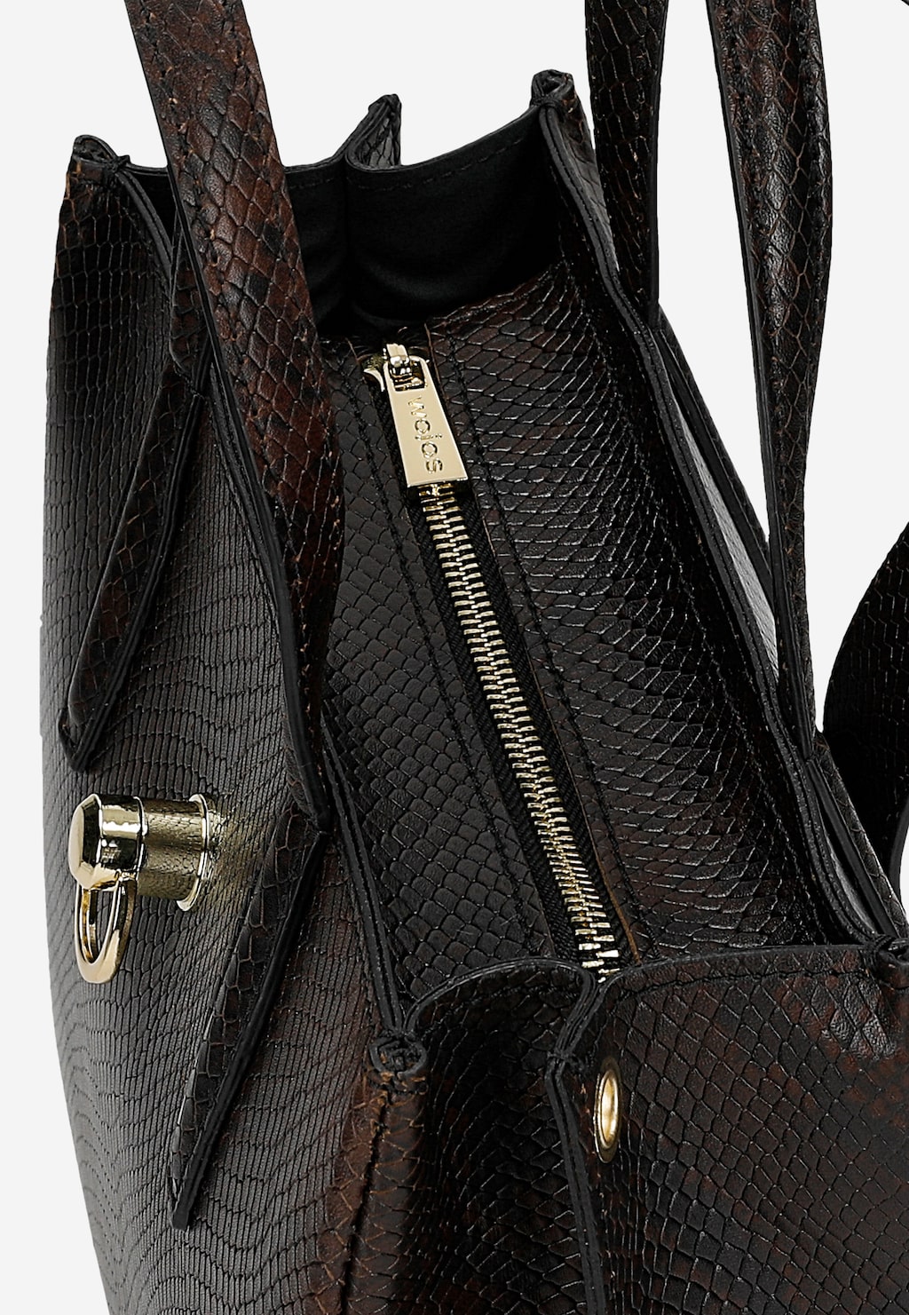 Brązowy czekoladowy kuferek damski ze skóry 80404-53 Widok 7