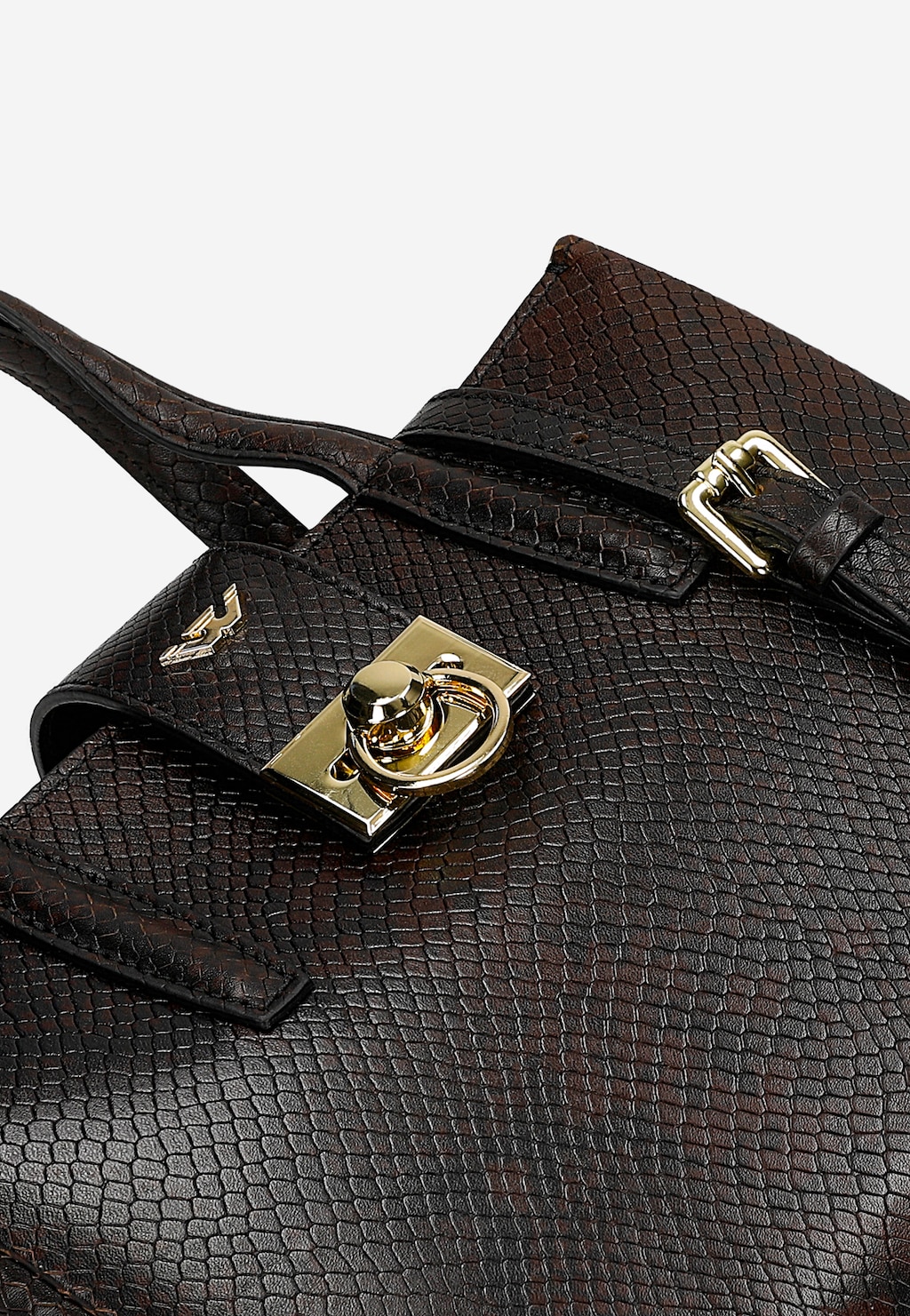 Brązowy czekoladowy kuferek damski ze skóry 80404-53 Widok 8