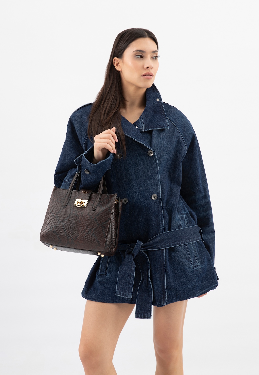 Brązowy czekoladowy kuferek damski ze skóry 80404-53 Widok 1