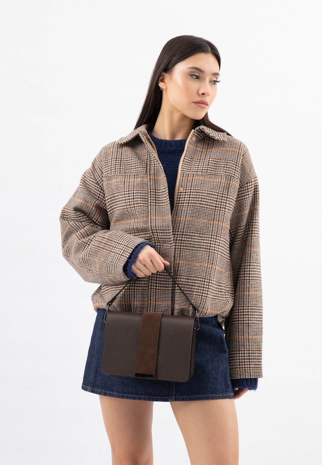 Tmavohnedá čokoládová dámska kabelka crossbody 80187-72 Widok 9