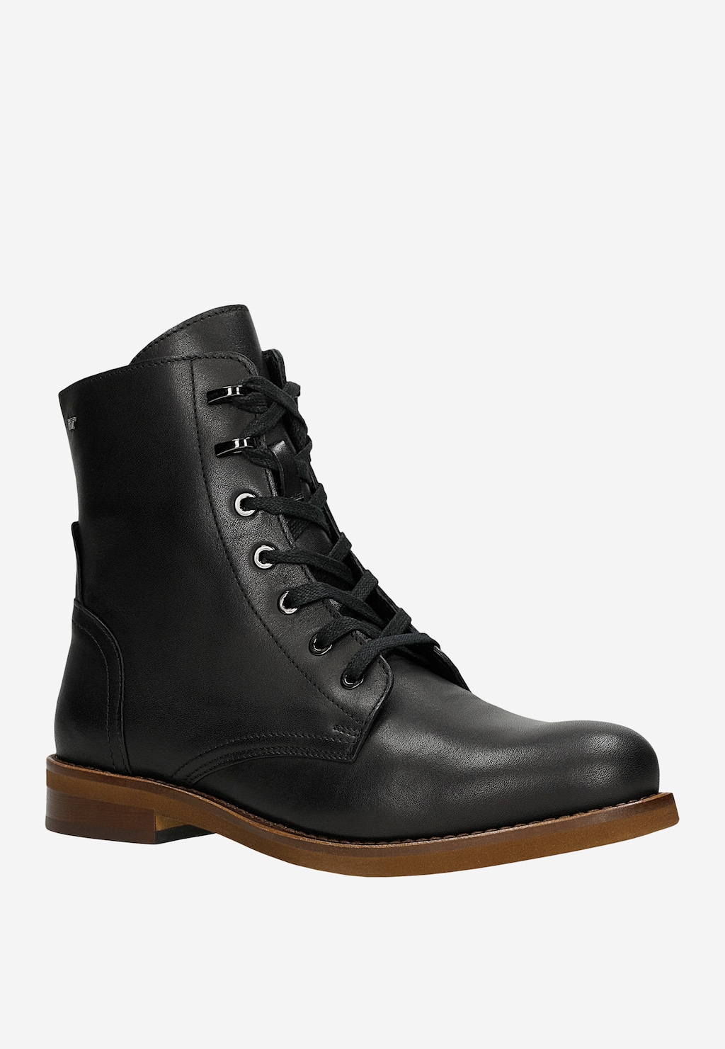 Čierne dámske kotníkové topánky z lícovej kože 64150-51 Widok 3