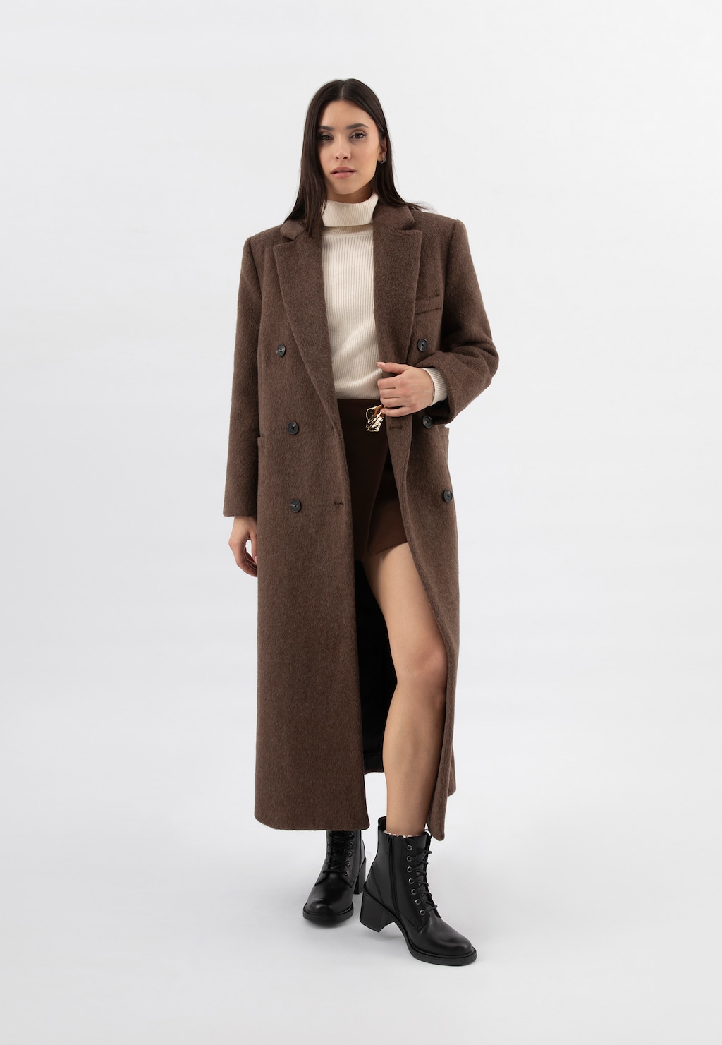 Čierne kožené dámske kotníkové topánky na podpätku 64140-51 Widok 1