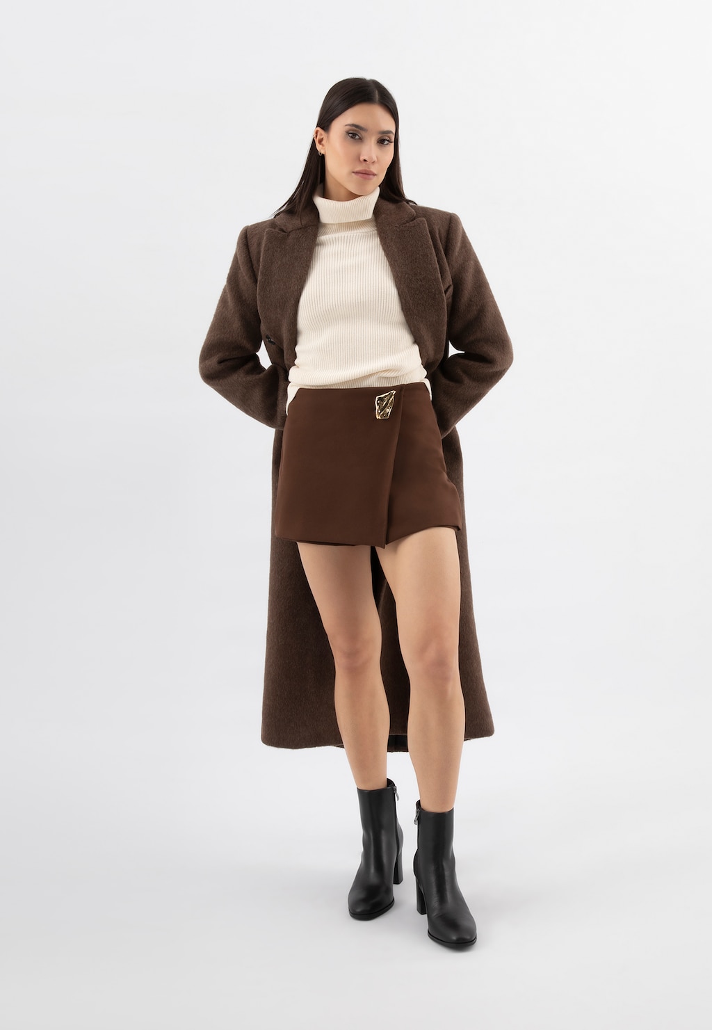 Čierne dámske kotníkové topánky z pravej kože 55346-51 Widok 8