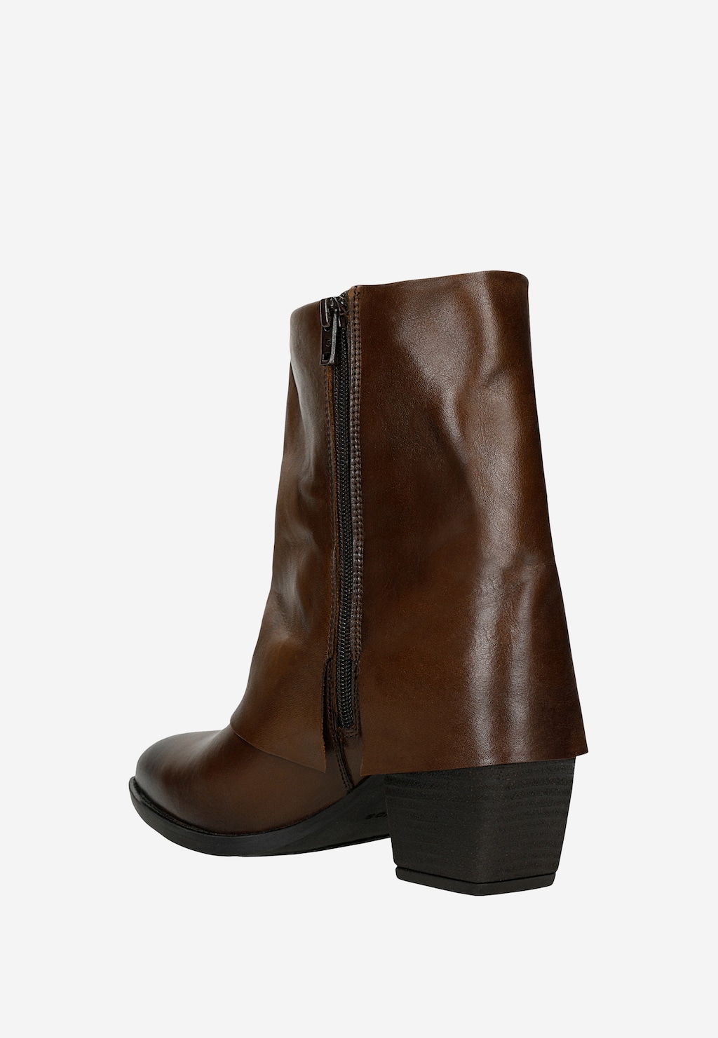 Hnedé kovbojky s cholewkou zapínanou na zips 55352-52 Widok 4