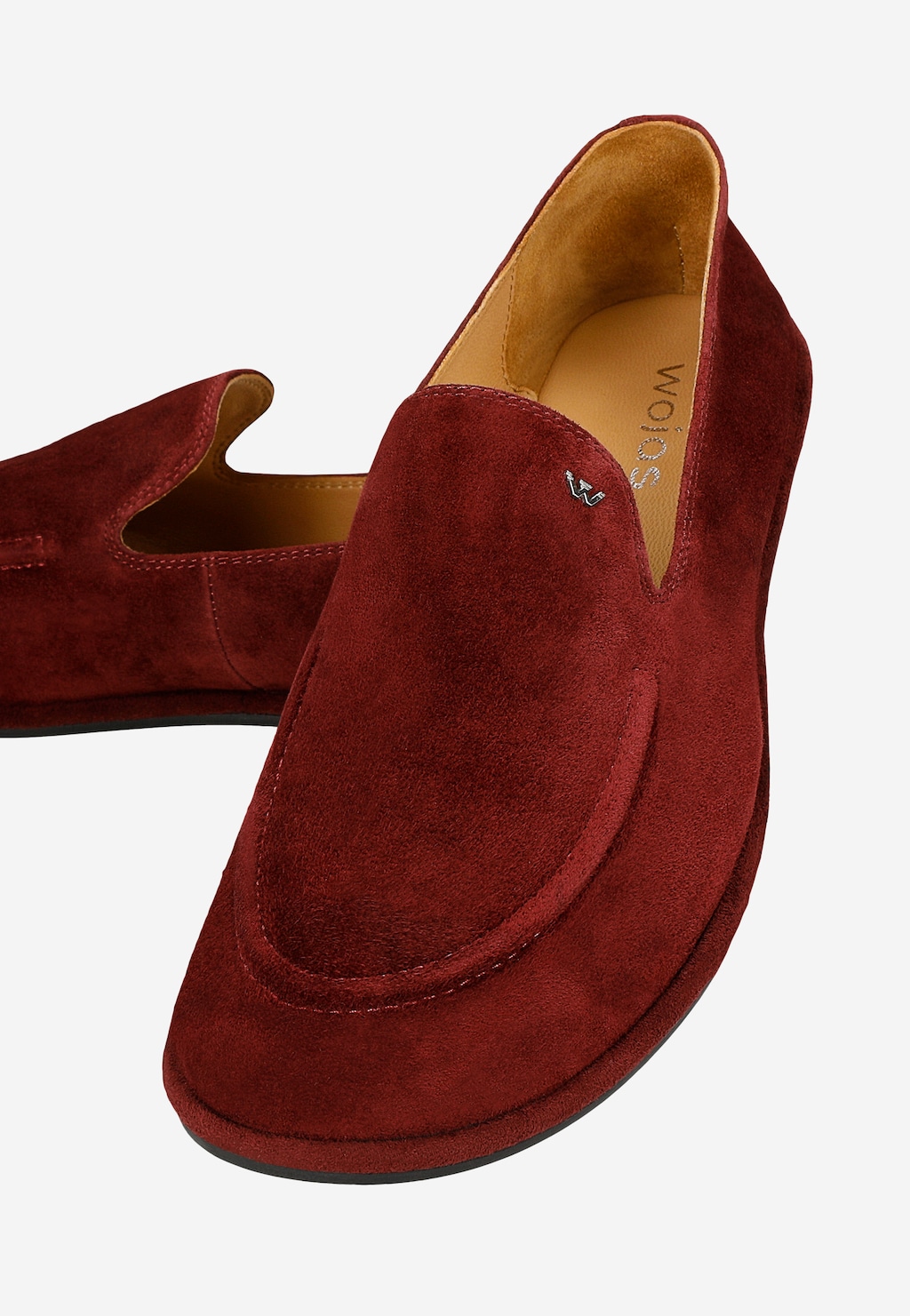Bordowe loafersy damskie na niskiej podeszwie 46373-65 Widok 7