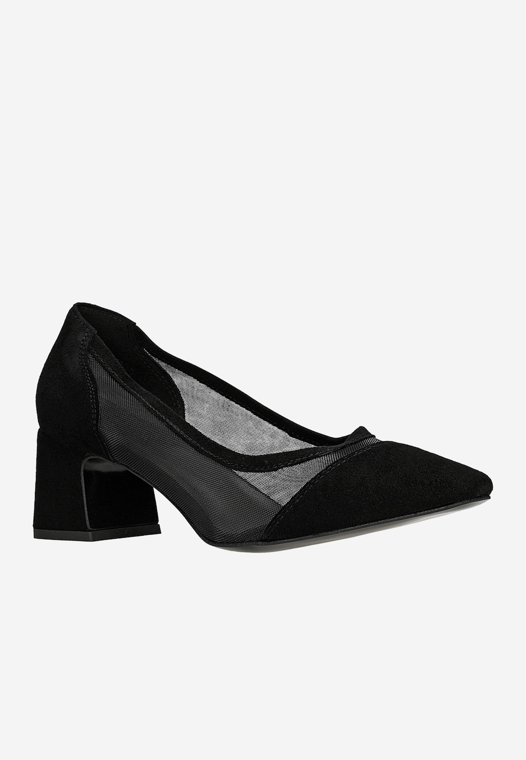 Czarne wieczorowe czółenka z siateczką 35181-81 Widok 3