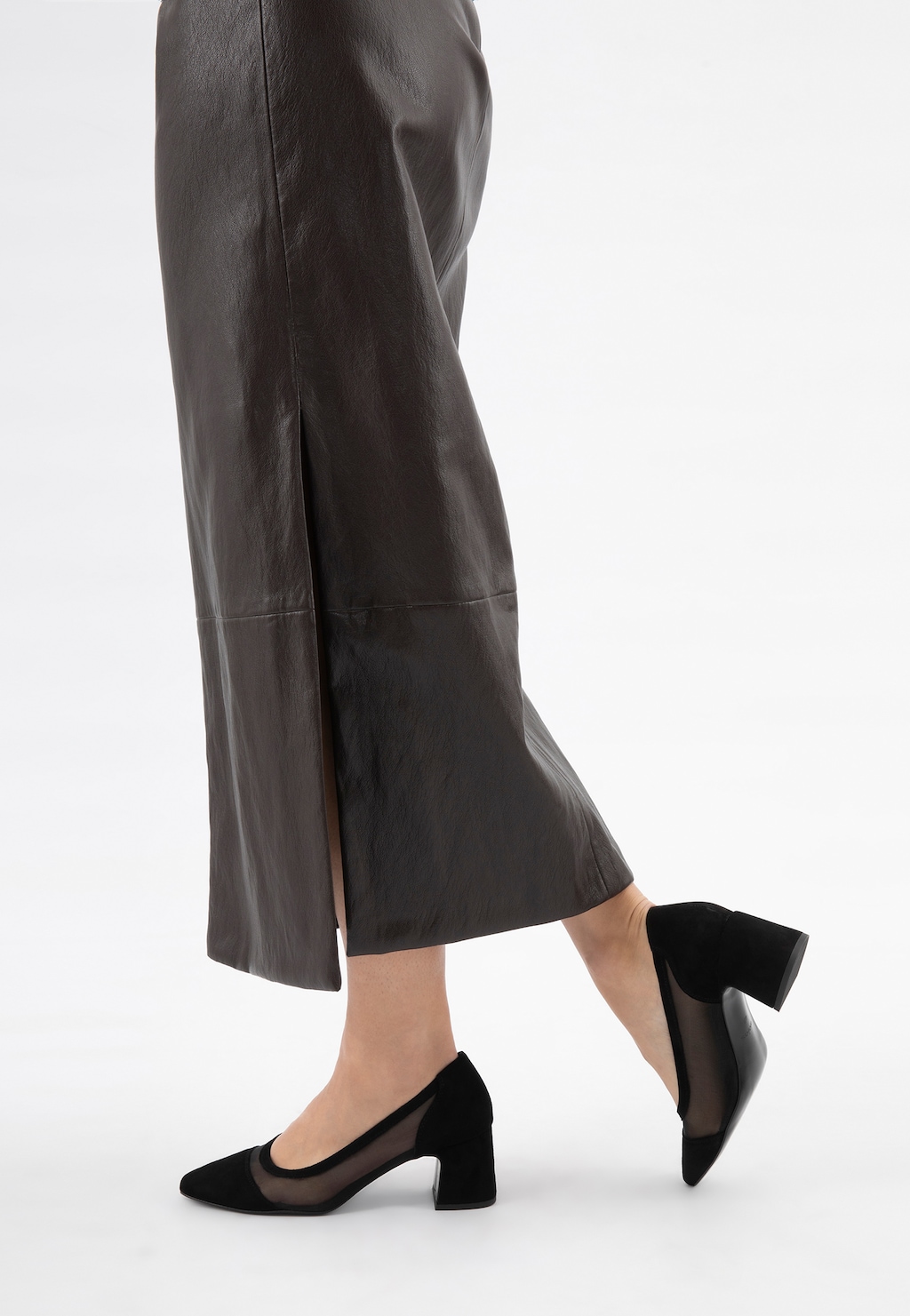 Čierne večerné lodičky so sieťkou 35181-81 Widok 8