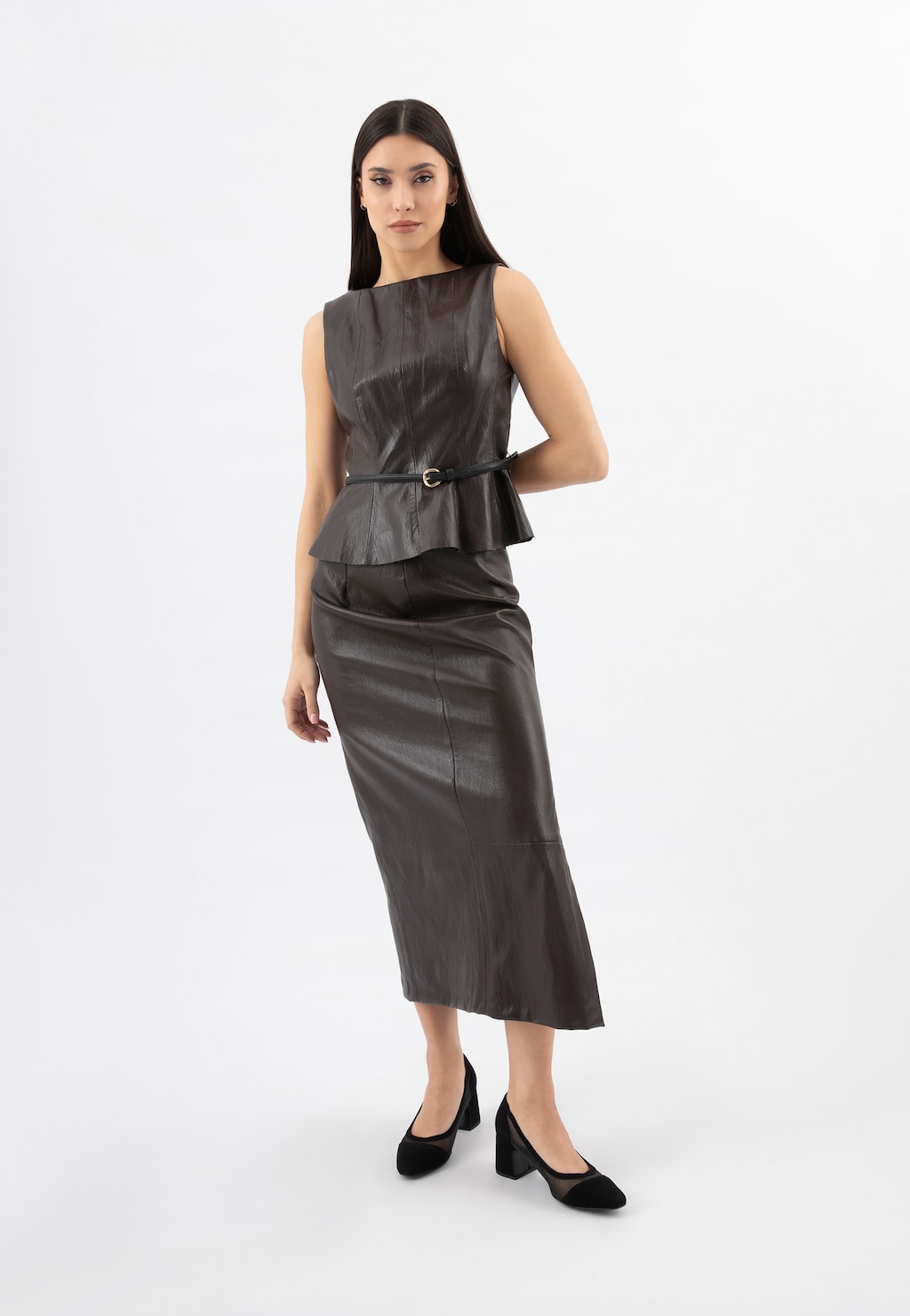 Čierne večerné lodičky so sieťkou 35181-81 Widok 1