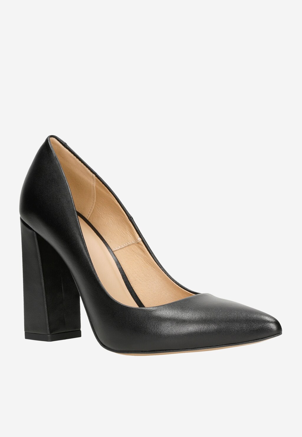 Czarne czółenka damskie na wysokim słupku 35039-51 Widok 3