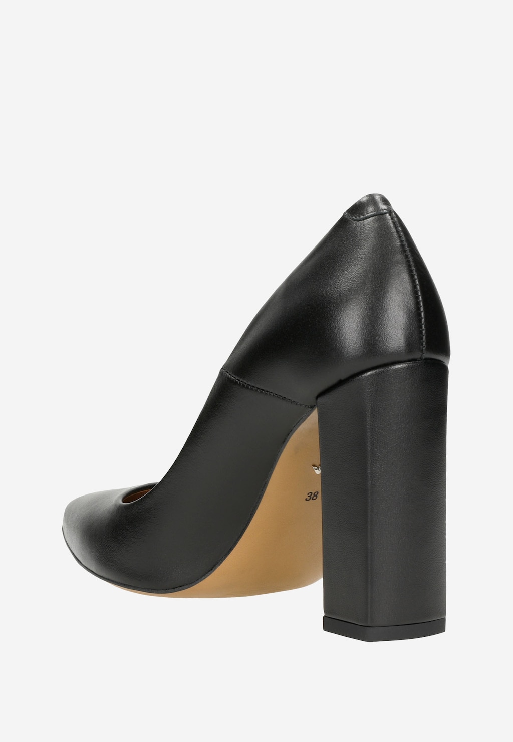 Czarne czółenka damskie na wysokim słupku 35039-51 Widok 4