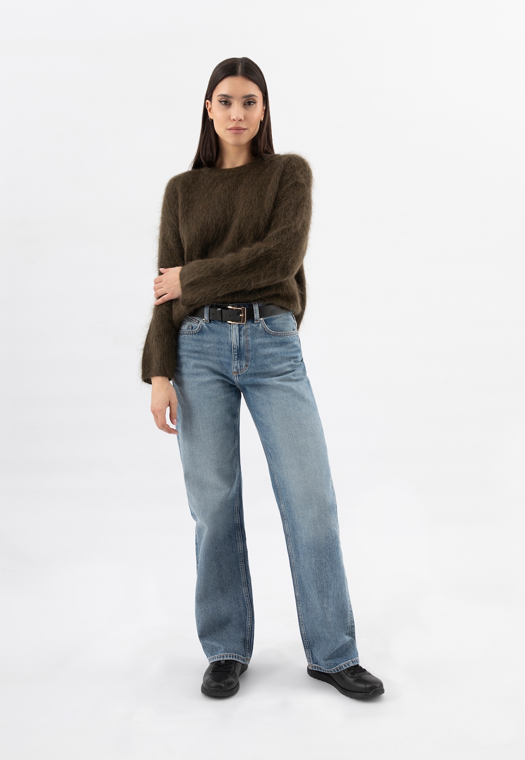 Čierne dámske poltopánky typu tenisky 46357-51 Widok 1