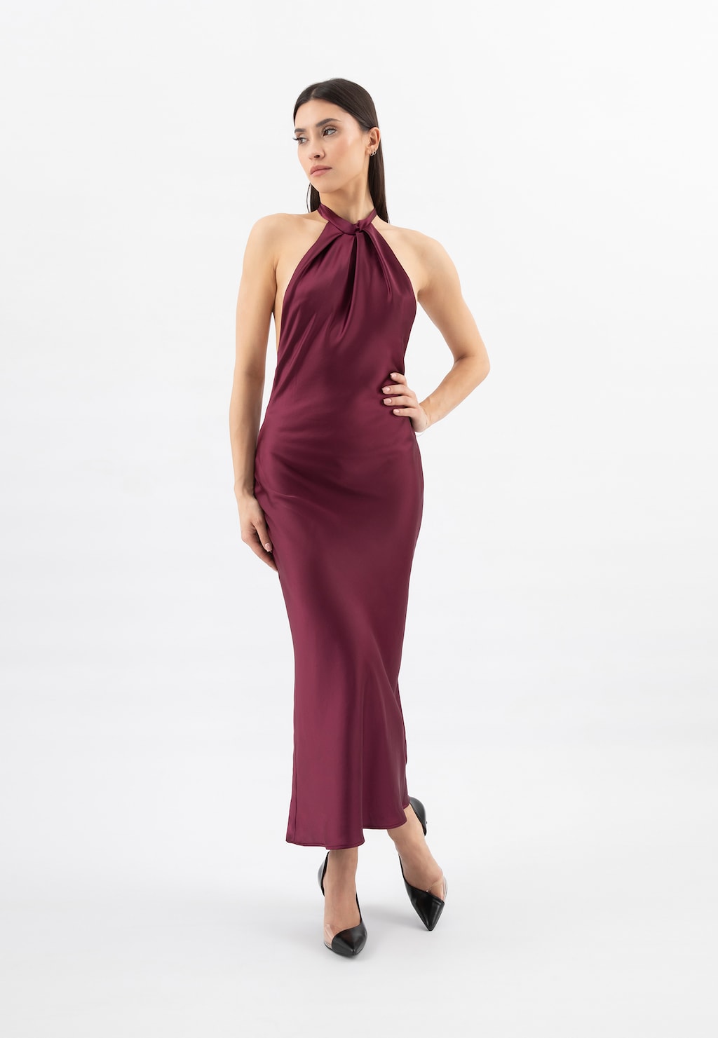 Čierne dámske lodičky na ihlovom podpätku s priehľadnou vložkou 35179-81 Widok 9