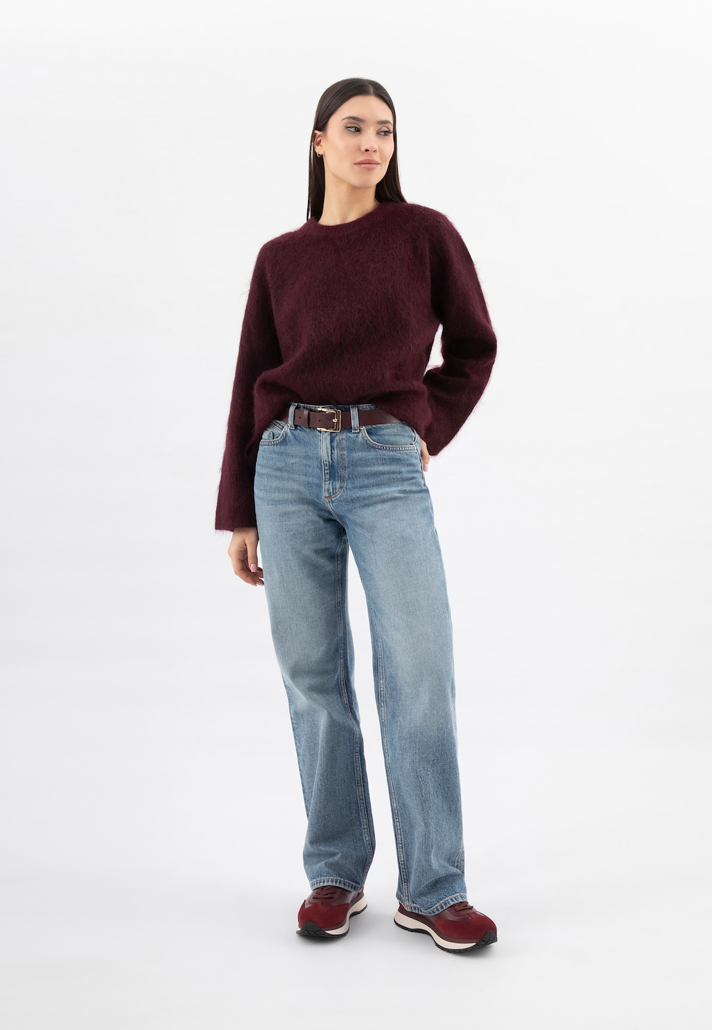 Bordové dámske tenisky na platforme 46355-75 Widok 1