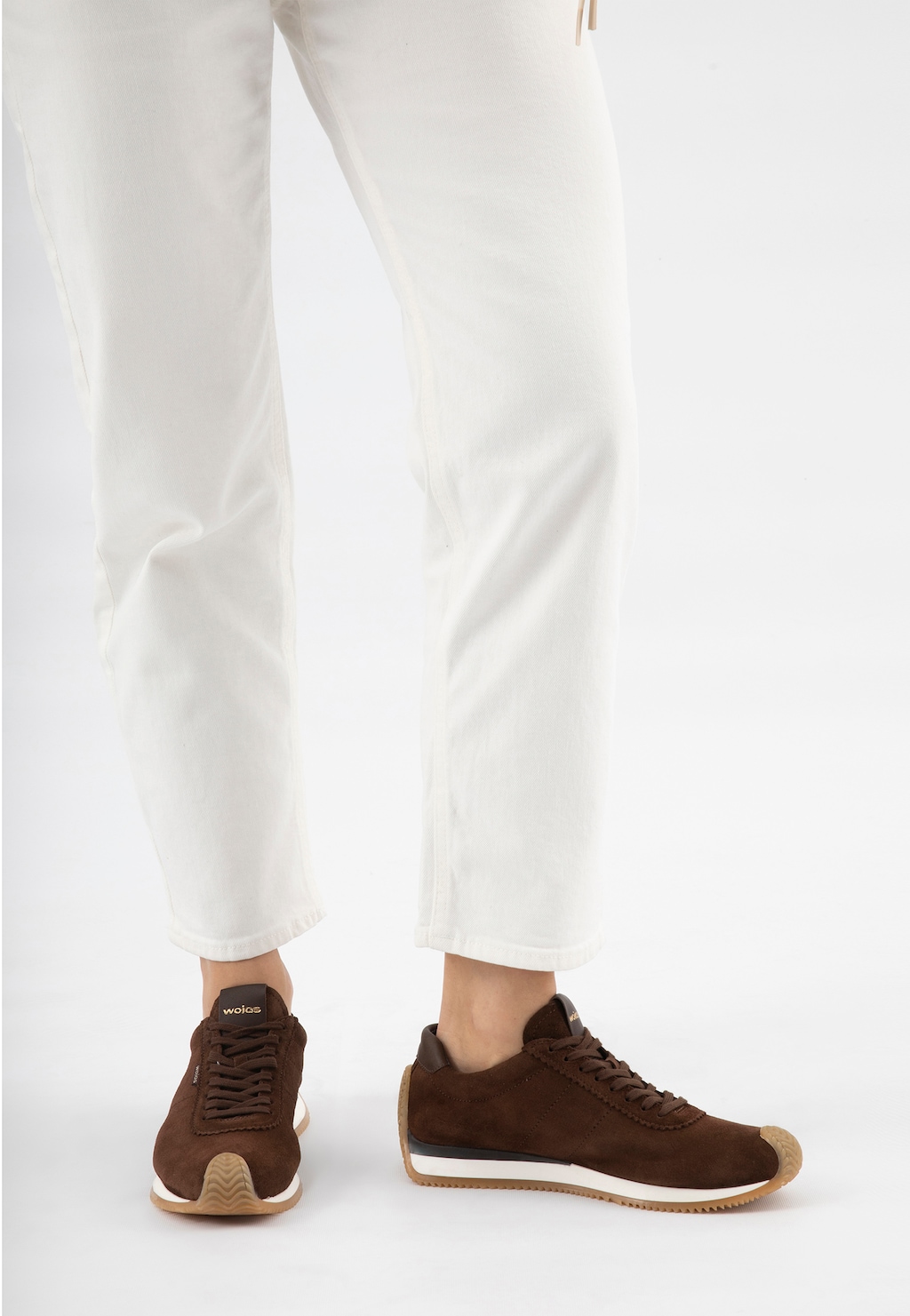 Hnedé tenisky z velúrovej usne 46368-72 Widok 8