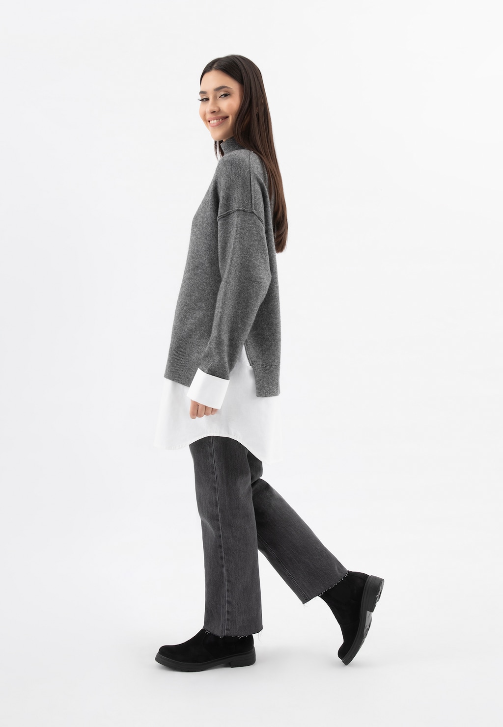 Čierne jesenné dámske štýblety v mestskom štýle 55089-61 Widok 9