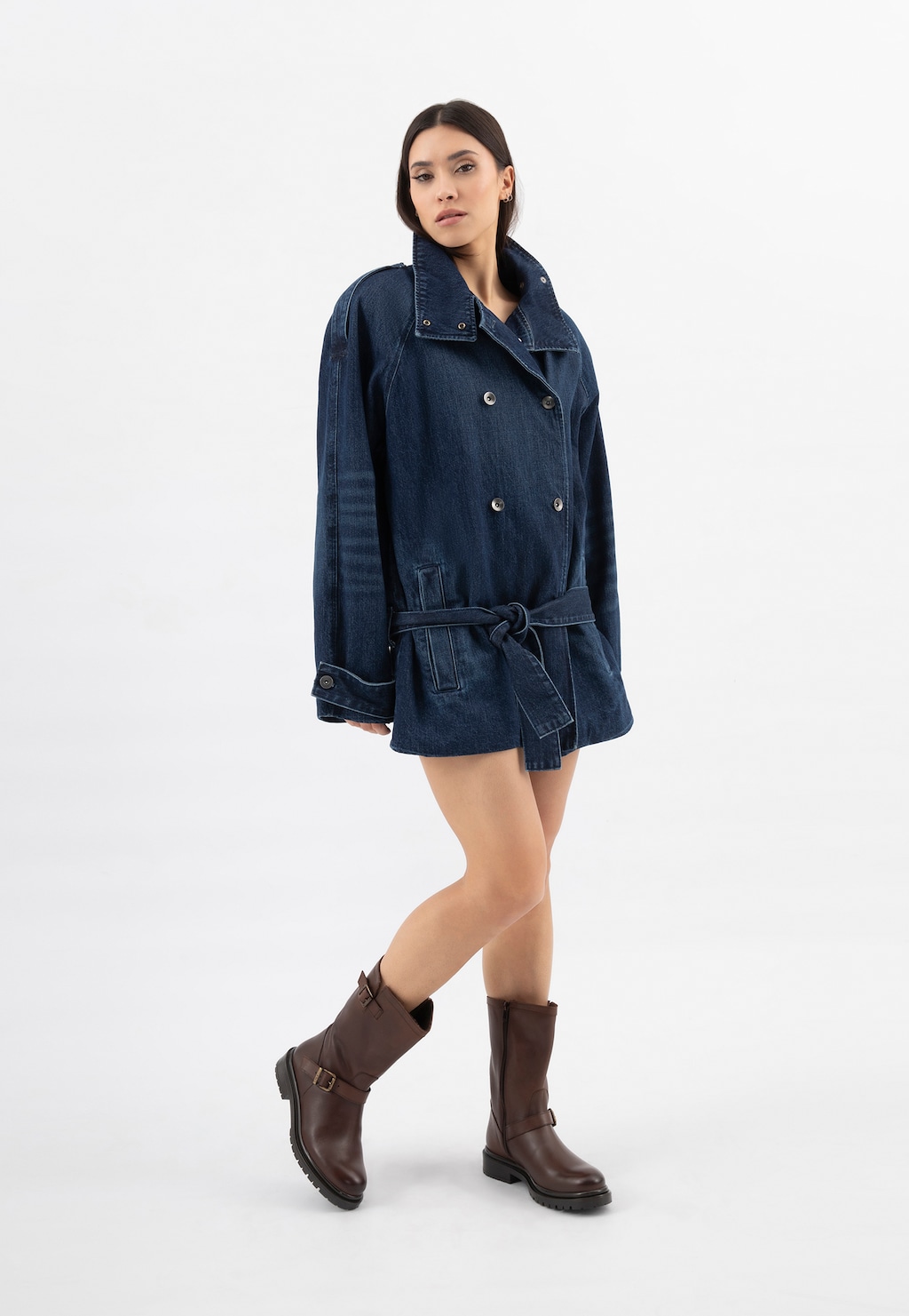 Hnedé zateplené dámske členkové topánky so zlatými prackami 55312-52 Widok 1