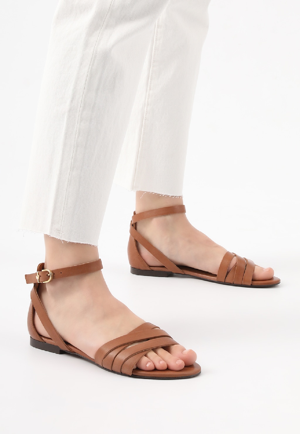 Brązowe sandały damskie w stylu urban 76015-53 Widok 8