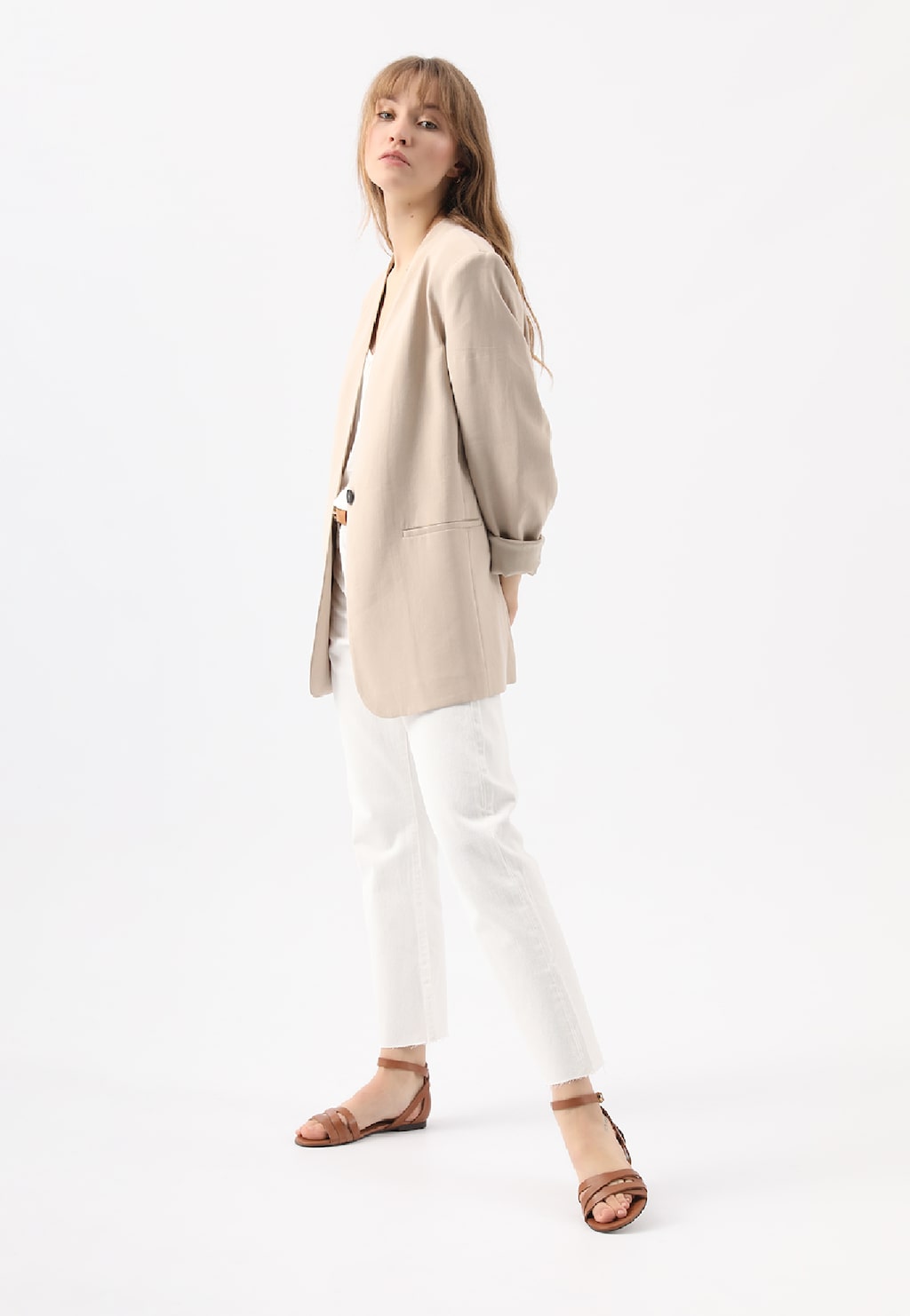 Brązowe sandały damskie w stylu urban 76015-53 Widok 10