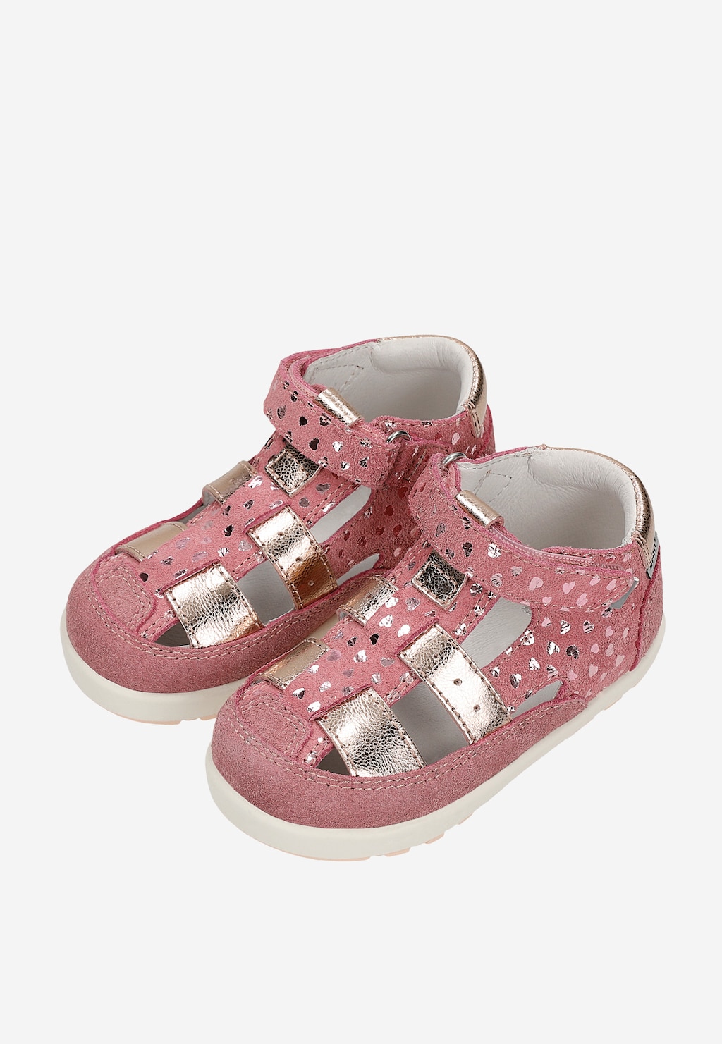 Różowe półsandały dziewczęce z błyszczącymi serduszkami BARTEK 86005-85 Widok 7