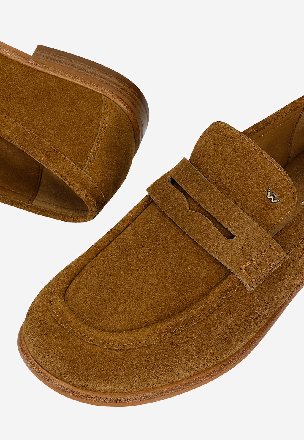 Brązowe mokasyny damskie penny loafers 46392-63 Widok 6