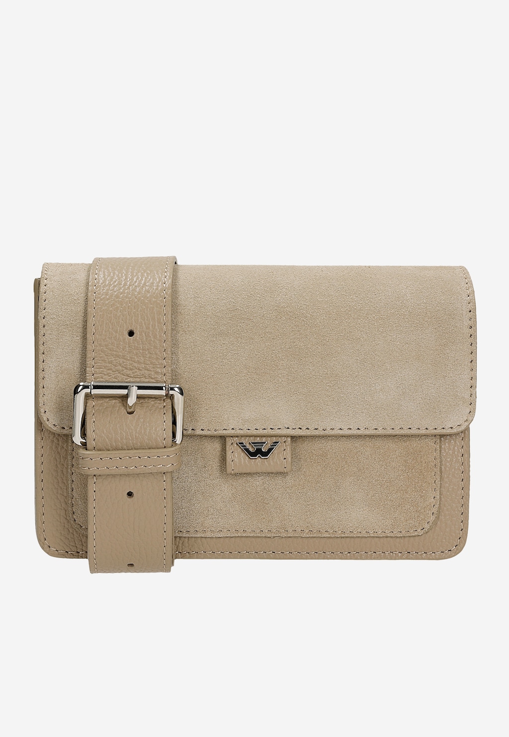 Mała beżowa torebka damska z łączonych skór 80240-74 Widok 1