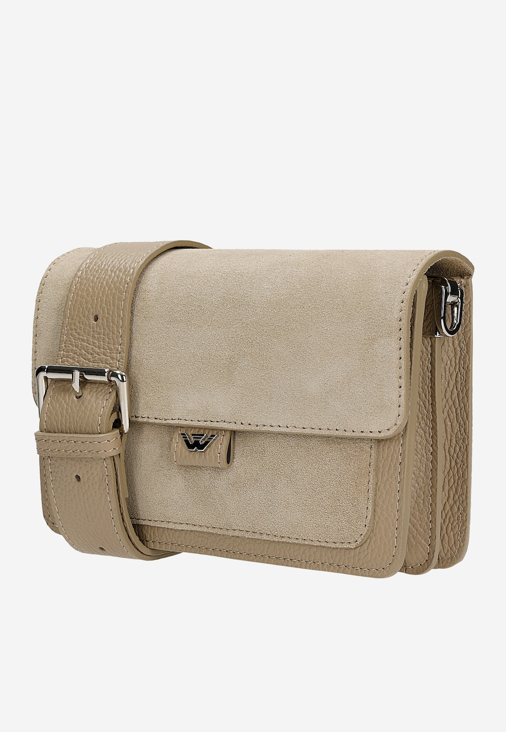 Mała beżowa torebka damska z łączonych skór 80240-74 Widok 2