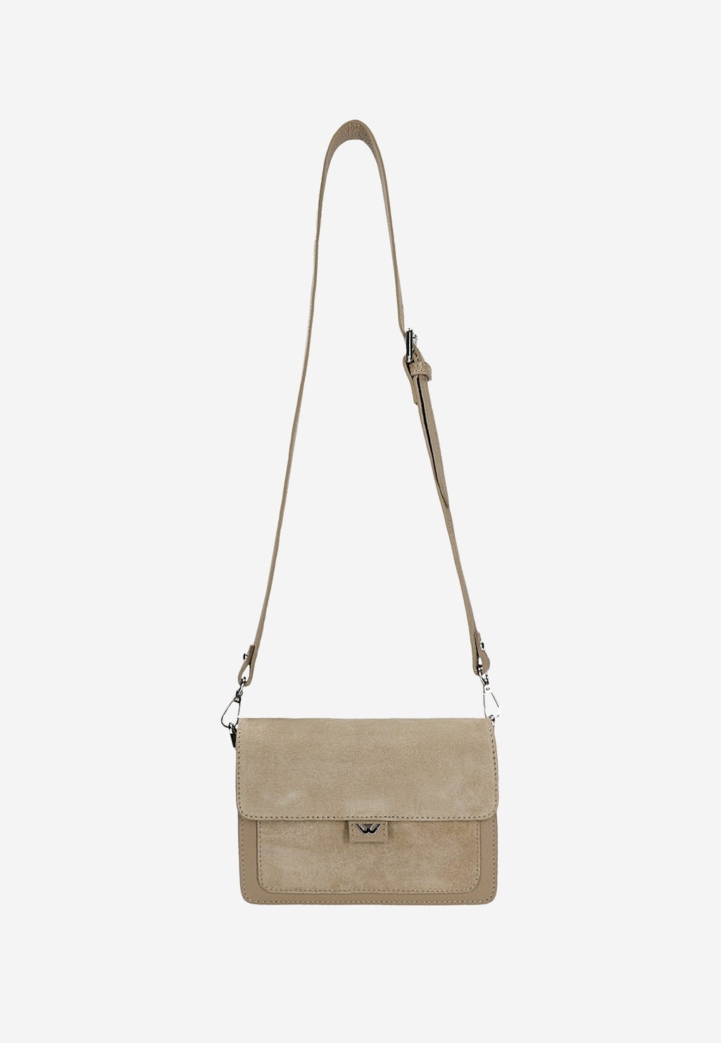 Mała beżowa torebka damska z łączonych skór 80240-74 Widok 4