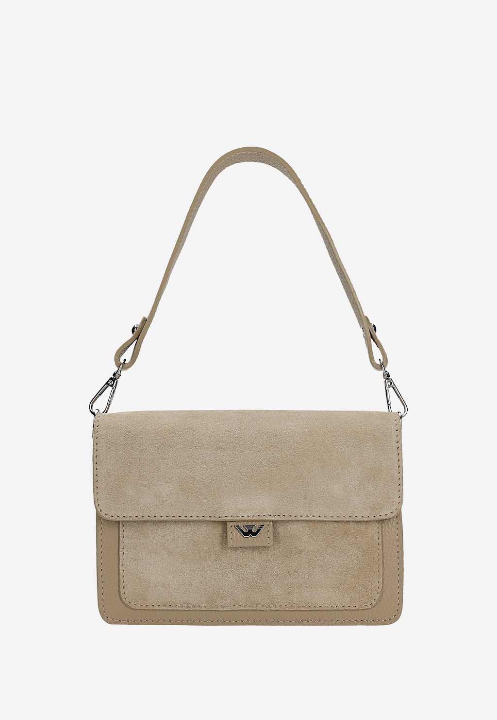 Mała beżowa torebka damska z łączonych skór 80240-74 Widok 5