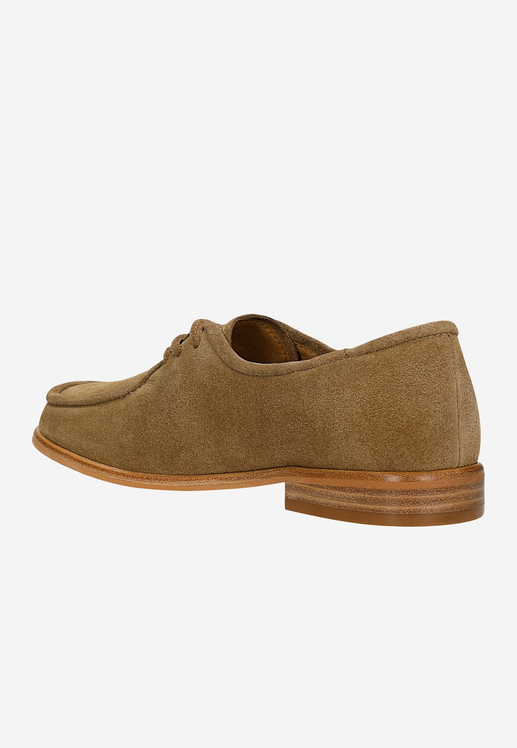 Ciemnobeżowe półbuty damskie z dwoiny 46393-64 Widok 3