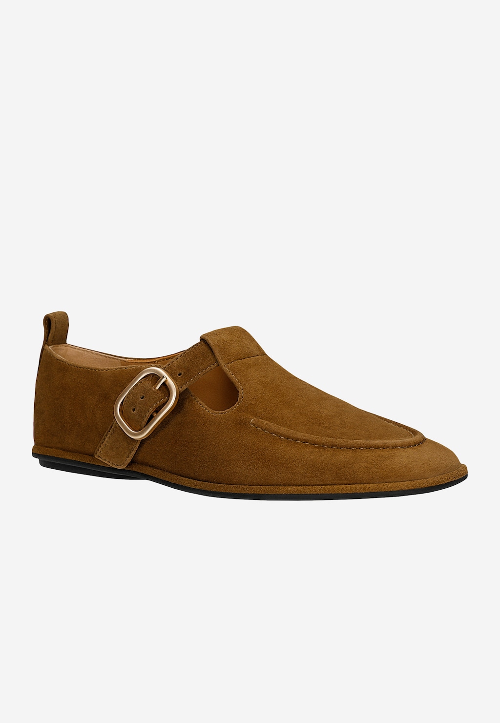 Brązowe loafersy damskie z weluru 46396-63 Widok 2