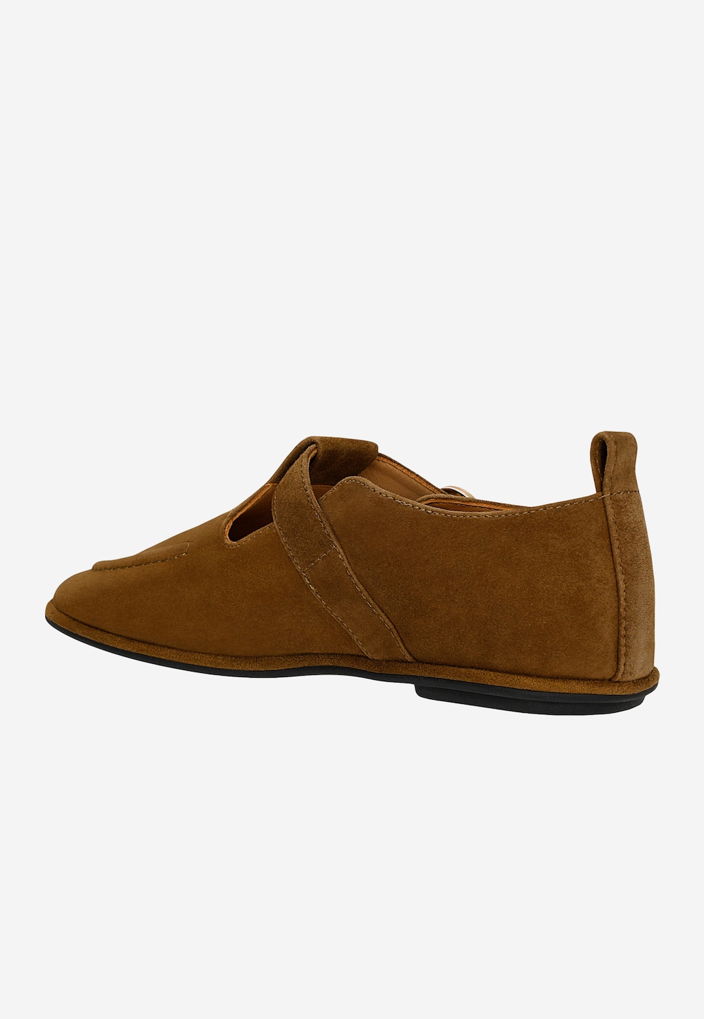 Brązowe loafersy damskie z weluru 46396-63 Widok 3