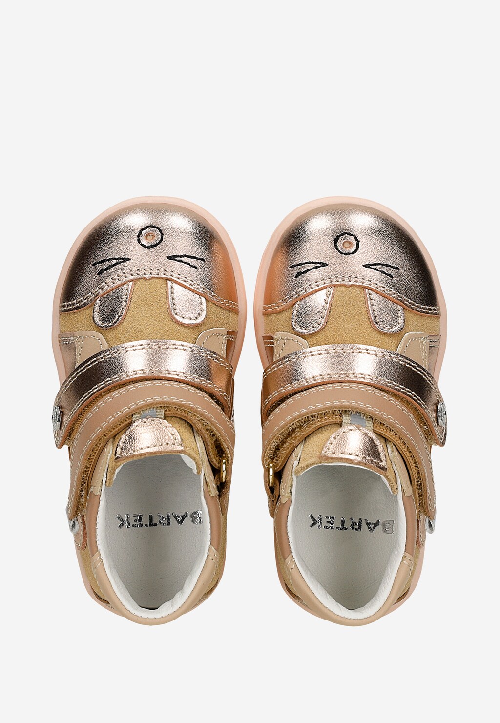 Beżowo-złote trzewiki dziewczęce z motywem kotka BARTEK 86311-78 Widok 4