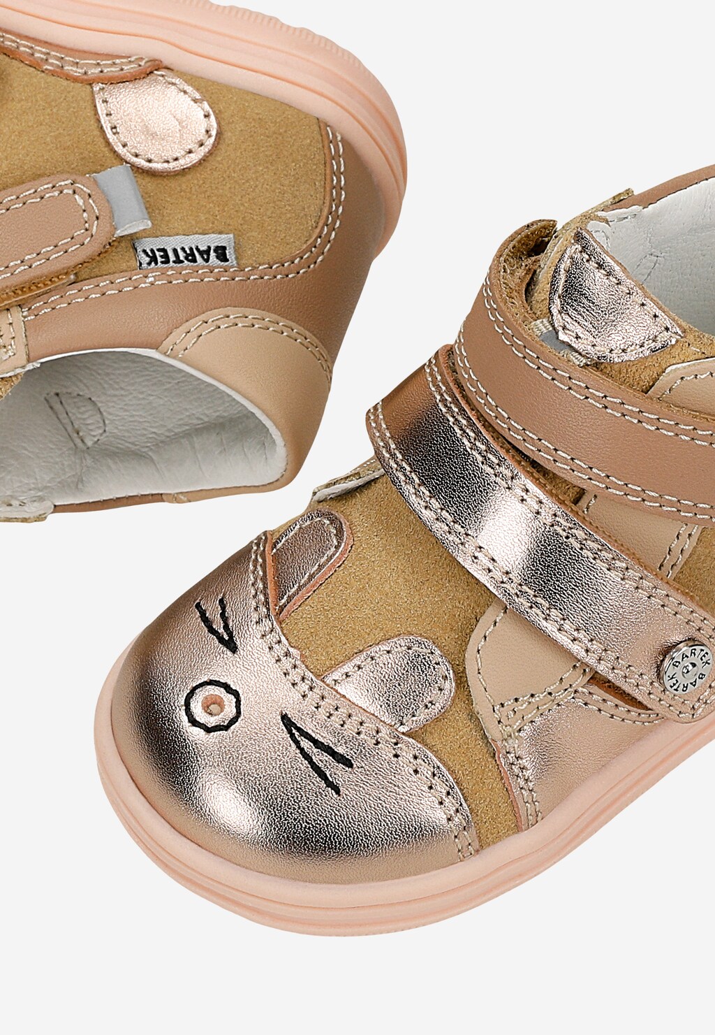 Beżowo-złote trzewiki dziewczęce z motywem kotka BARTEK 86311-78 Widok 7