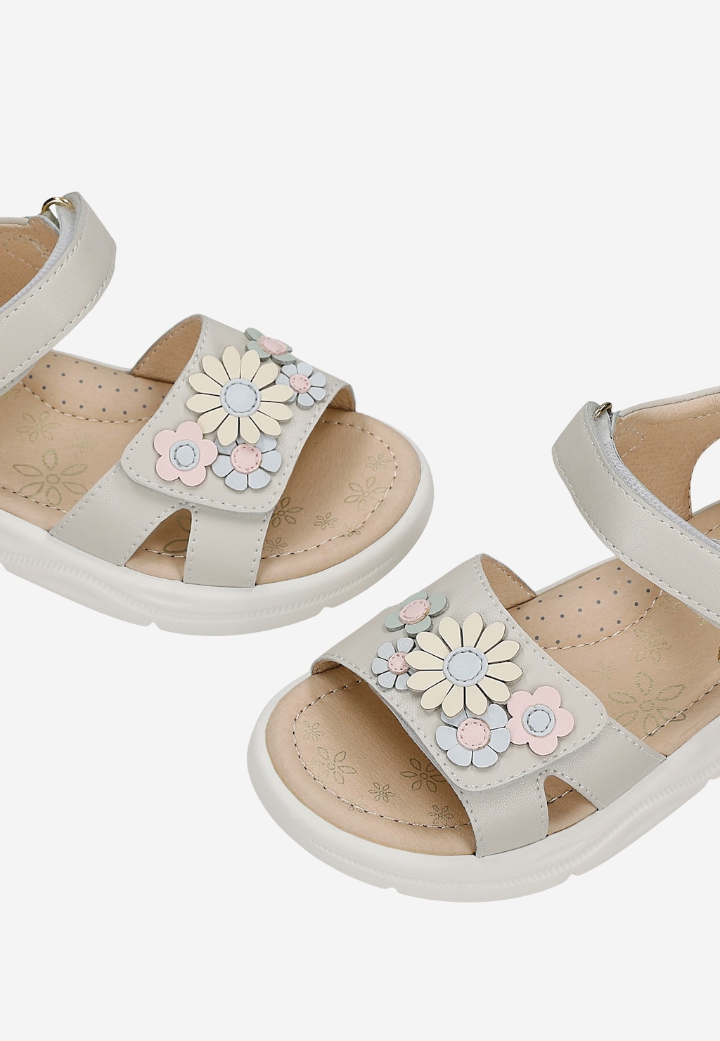 Beżowe sandały dziewczęce z kwiatami BARTEK 84416-54 Widok 8