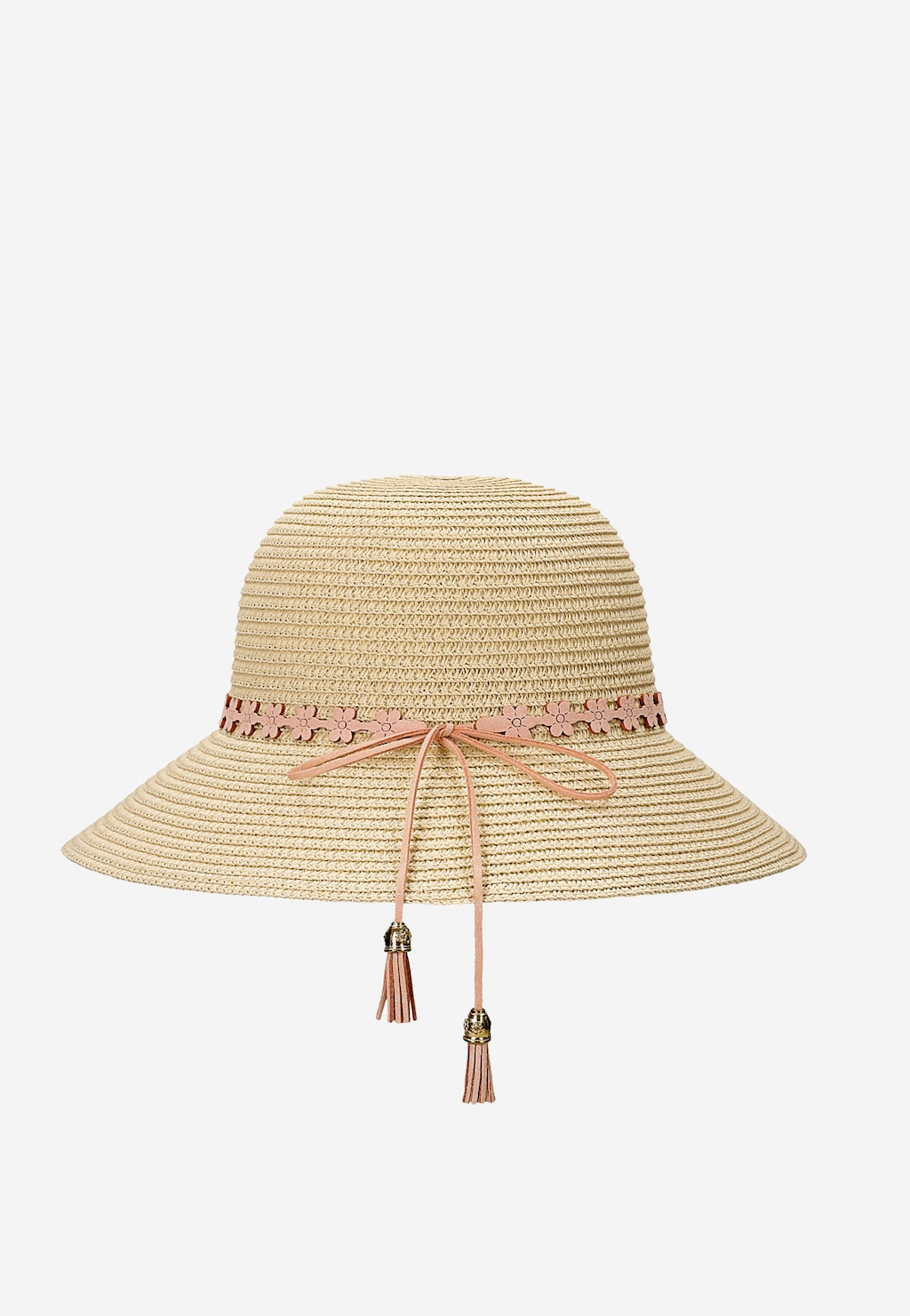 Pletený klobúk s ozdobným kvetovým detailom BARTEK 85606-14 Widok 4