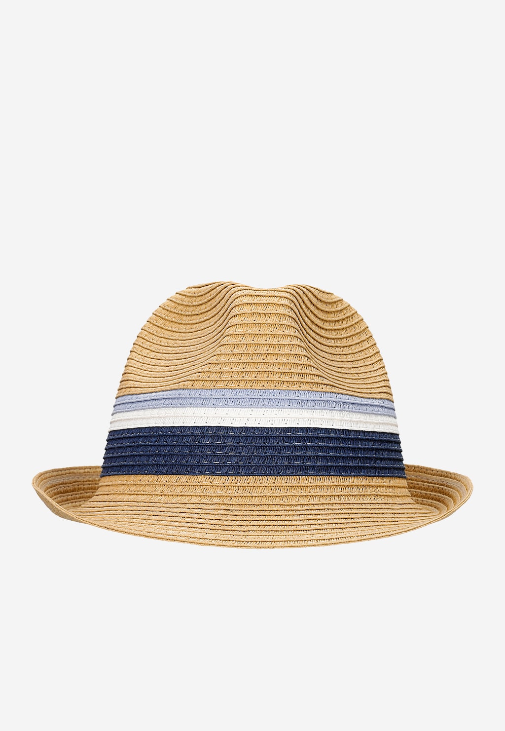 Pletený klobúk s modro-bielymi pruhmi Widok 3