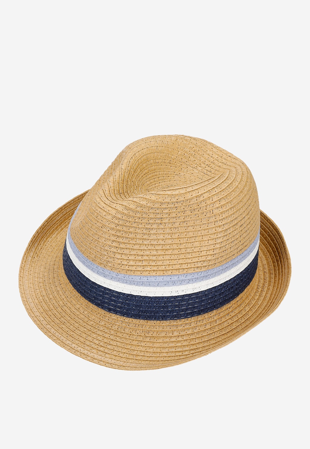 Pletený klobúk s modro-bielymi pruhmi Widok 5