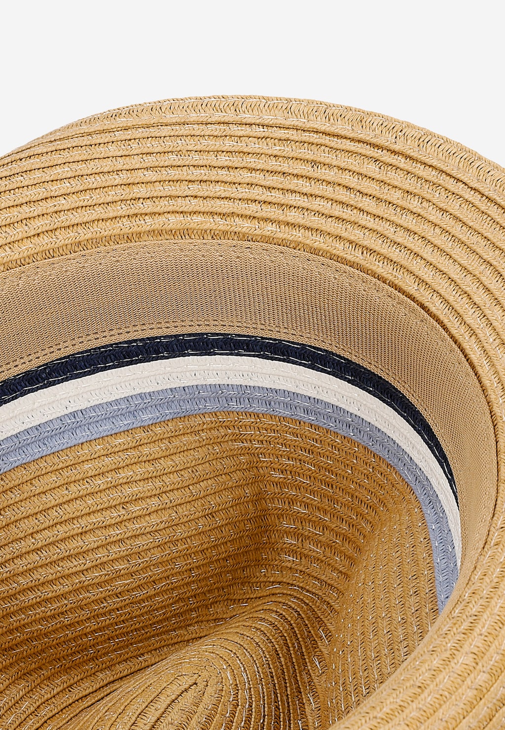 Pletený klobúk s modro-bielymi pruhmi Widok 6