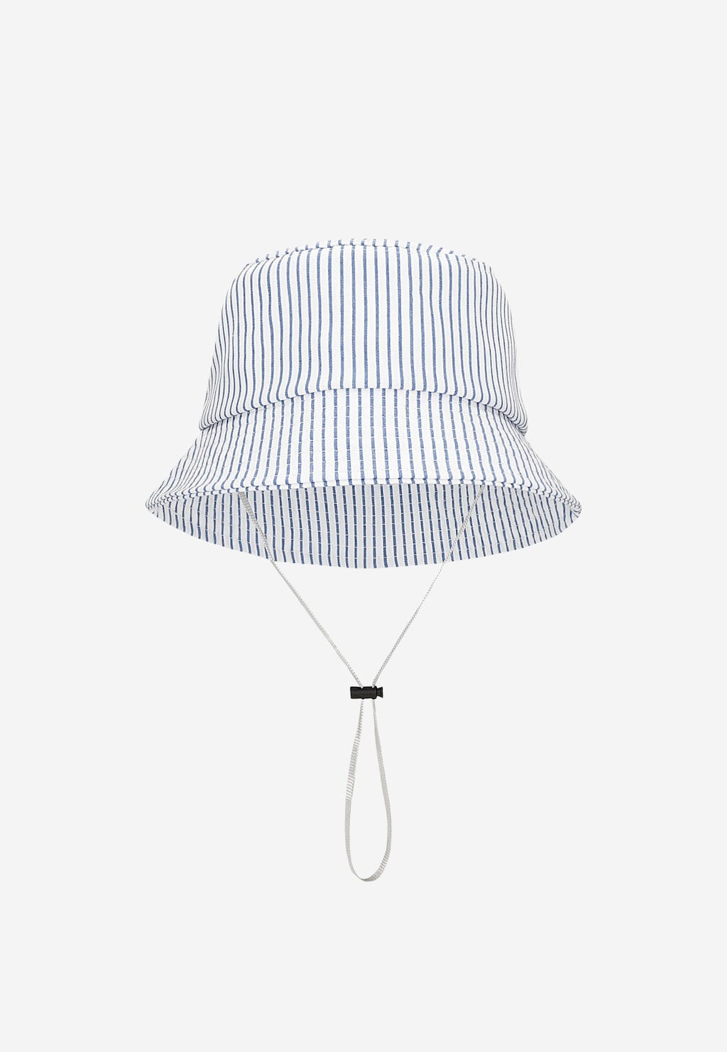 Detský textilný klobúk v bielo-modrých pruhoch Widok 1