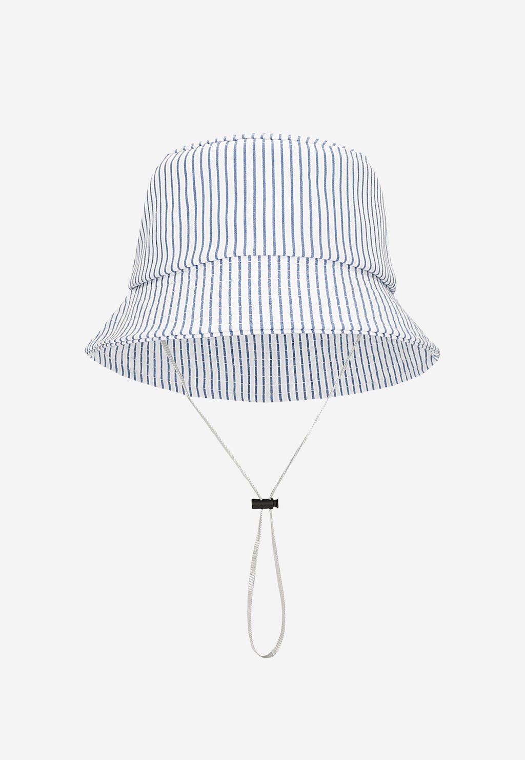 Detský textilný klobúk v bielo-modrých pruhoch Widok 2