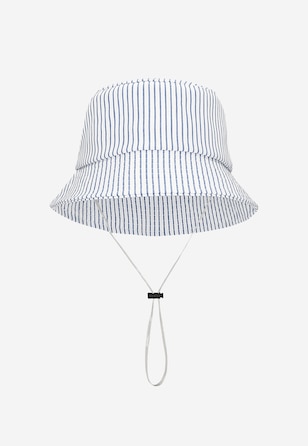 Kapelusz dziecięcy materiałowy w biało-niebieskie paski