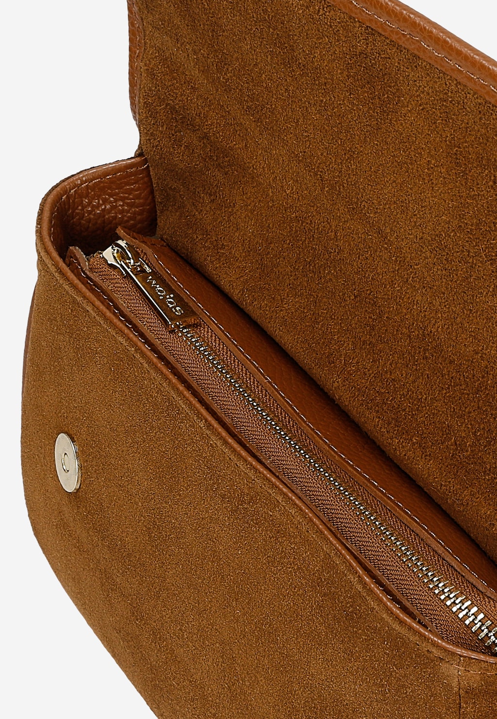 Mała brązowa torebka damska z łączonych skór 80483-73 Widok 6