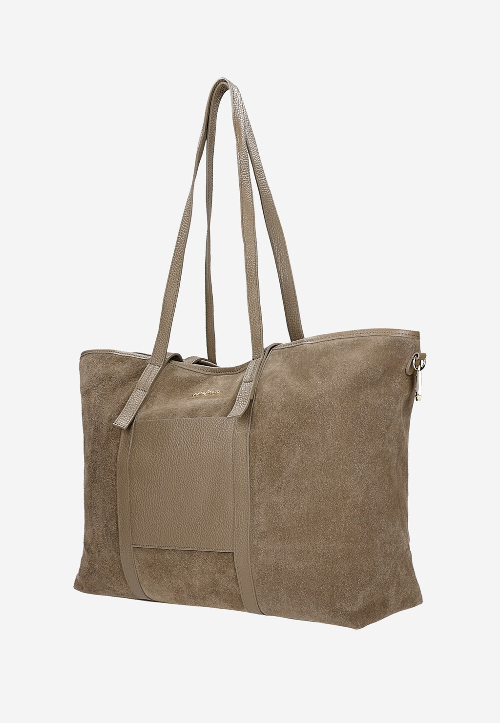 Duża torebka damska z dwoiny welurowej i skóry licowej 80477-74 Widok 3