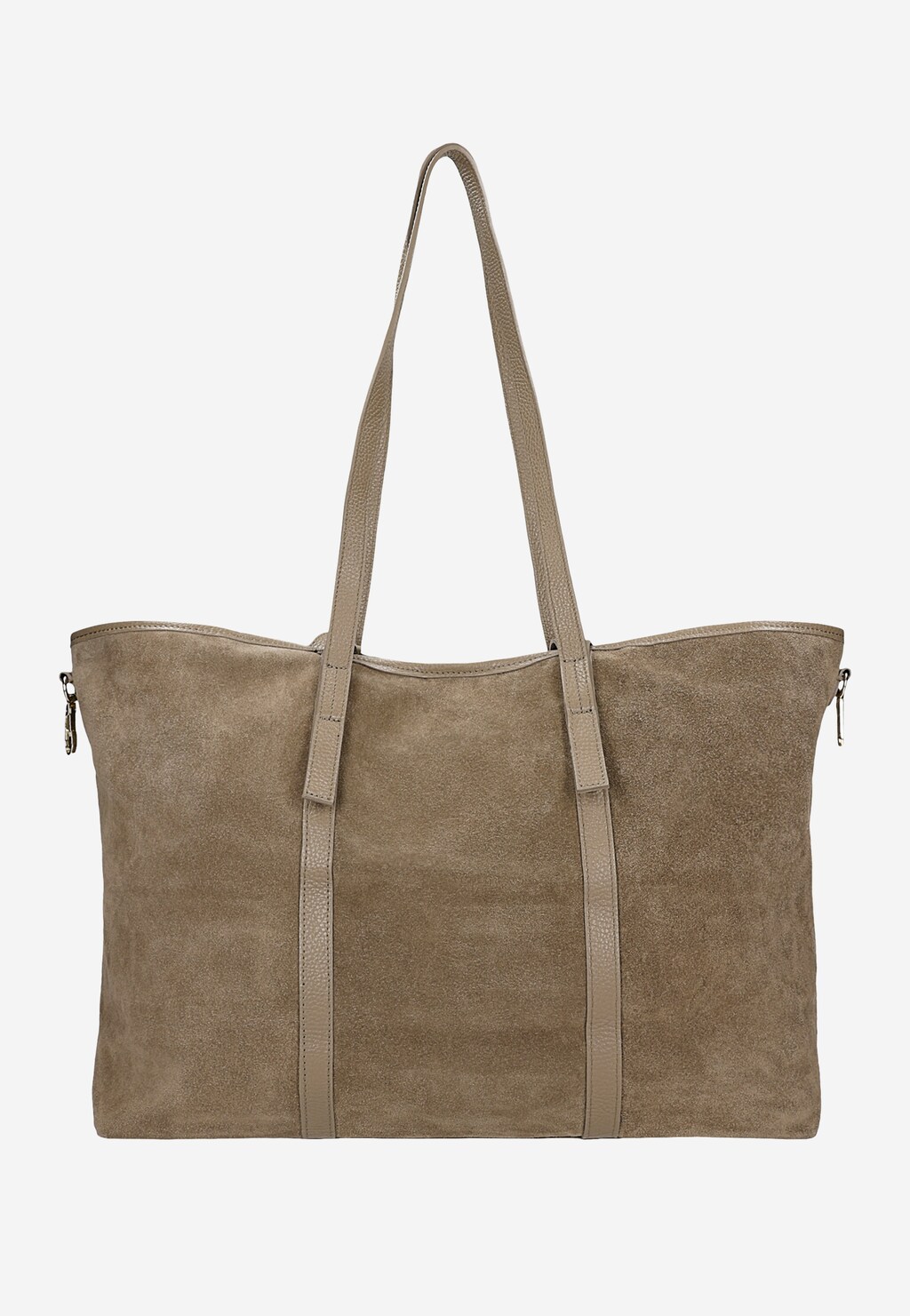 Duża torebka damska z dwoiny welurowej i skóry licowej 80477-74 Widok 4