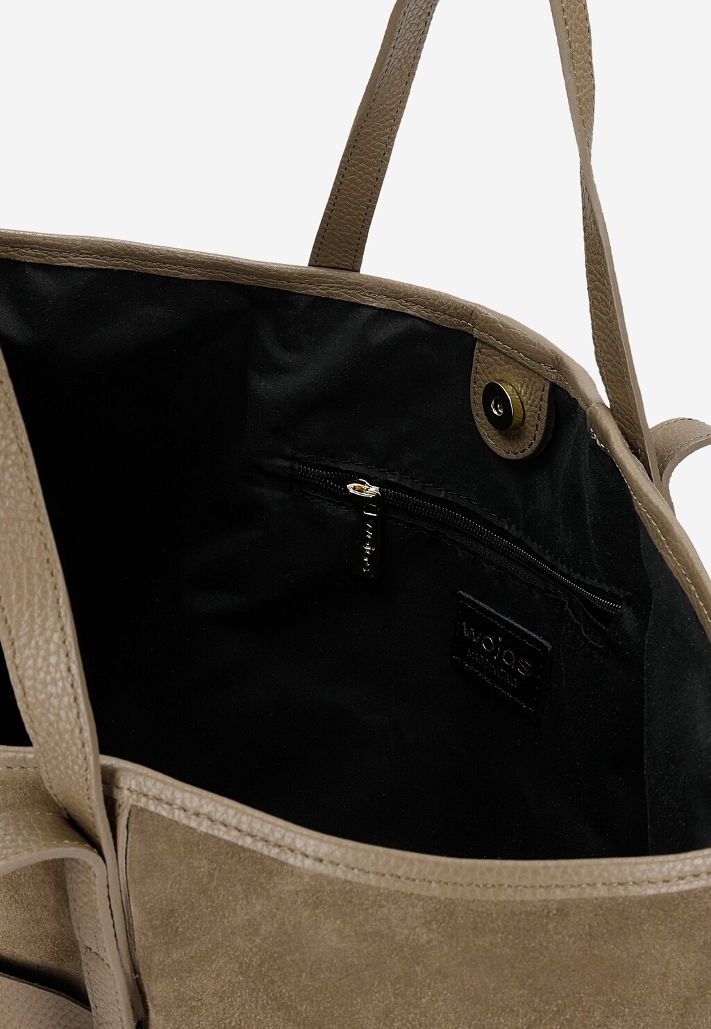 Duża torebka damska z dwoiny welurowej i skóry licowej 80477-74 Widok 6